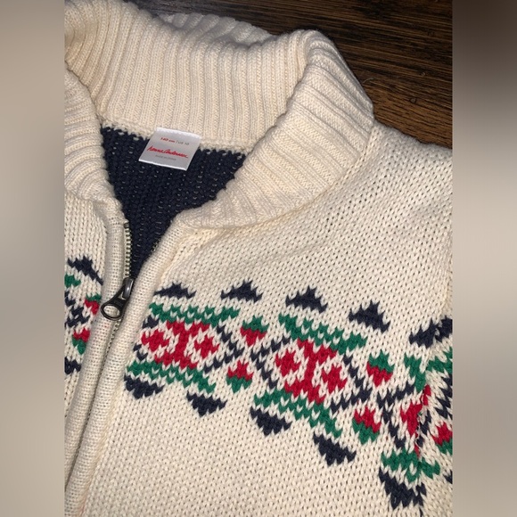 Hanna Andersson Reindeer Snowflake Cotton Sweater 140/10 - Picture 2 of 5